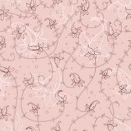 pattern with exotic flowers N3