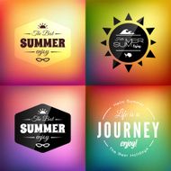 Retro styled summer calligraphic design card set N2