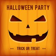 Halloween Party Poster Design template with orange pumpkin