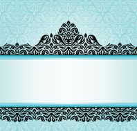 Turquoise retro invitation design N2