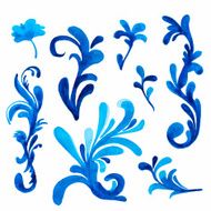 Blue ornate swirls Vector illustration Hand drawn ornament