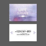 blue business card vector watercolor