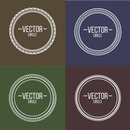 Linear frames with text set Outline design N3