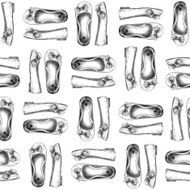 Seamless pattern with hand drawn shoes