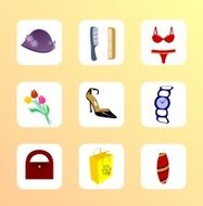 Set of beauty and female products illustration