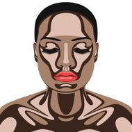 Beauty Woman with Chocolate on her Face