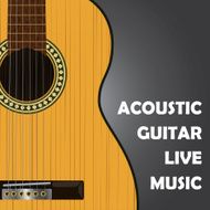 Acoustic guitar on a black background Vector image