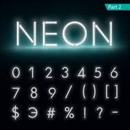 Neon alphabet Glowing font Vector format part 2