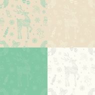 Vector Christmas Subtle Doodles Seamless Background Set N5