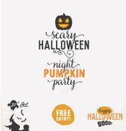 Halloween Party Design Template in Vintage Style N2