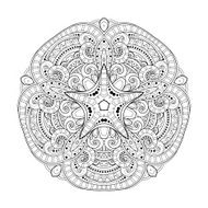 Vector Beautiful Deco Monochrome Contour Star N2