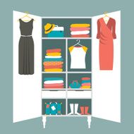 Wardrobe indoor Flat design vector illustration