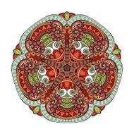 Vector Beautiful Deco Colored Contour Star Patterned Design Element N2