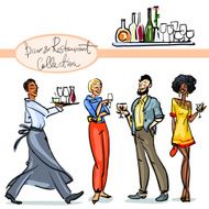 Bar and Restaurant Collection - hand drawn scenes Set 1