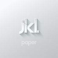 letter J K L logo alphabet icon paper set background