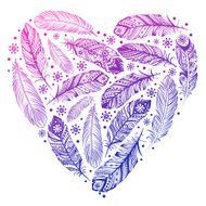 Beautiful Valentines day feather heart N2