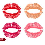Print set of pink lips Vector illustration on a white N8
