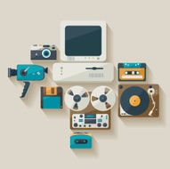 Outdated technology Flat design
