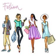 Set of pretty stylish women N2