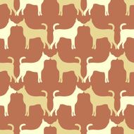 Animal seamless pattern of dog silhouettes N9