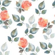 Background with beautiful roses Seamless pattern hand-drawn flowers 15