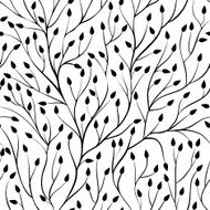 beautiful monochrome black and white seamless background with tree branches