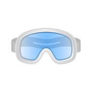 Ski sport goggles in white and blue design