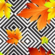 Autumn leaves seamless background geometric pattern Vector illustration N3