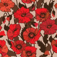 seamless pattern with field poppies N4