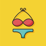 bikini color line icon