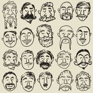 Collection of male faces with mustache