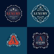 Luxury logo template ornament labels set N2