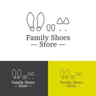 Vector outline family shoes store logotype N2