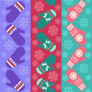 Christmas pattern with mittens - Illustration