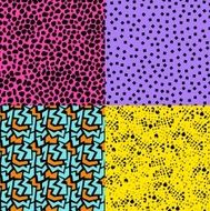 Retro 80s seamless pattern background set N2