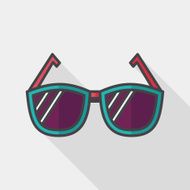Sunglasses flat icon with long shadow N34