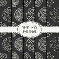 Set of geometric art hipster seamless pattern with circle round N2