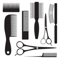 scissors hairbrush hairdresser N2