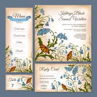 Set of floral wedding cards N25