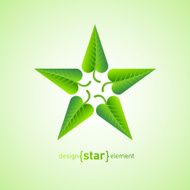 Abstract vector design element star with green spring leafs