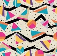 Retro 80s seamless pattern background N8