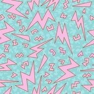 Retro 80s lightning bolts pattern