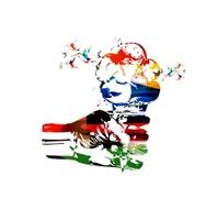 Colorful vector hand with ice cream