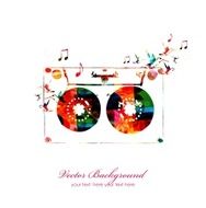 Colorful music background with tape
