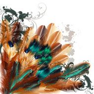 Beautiful vector background with colorful ferns