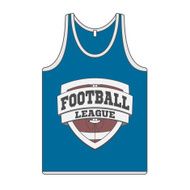 Sleeveless blue Shirt with Football Label