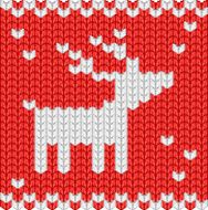 Knitted christmas ornament of deer