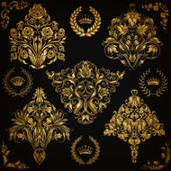 Set of vector damask ornaments N6