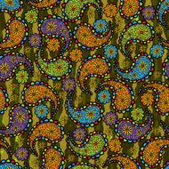 Colorful endless paisley background in oriental style ornament N2