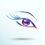 vector blue eye with long lashes woman makeup beauty symbol N9